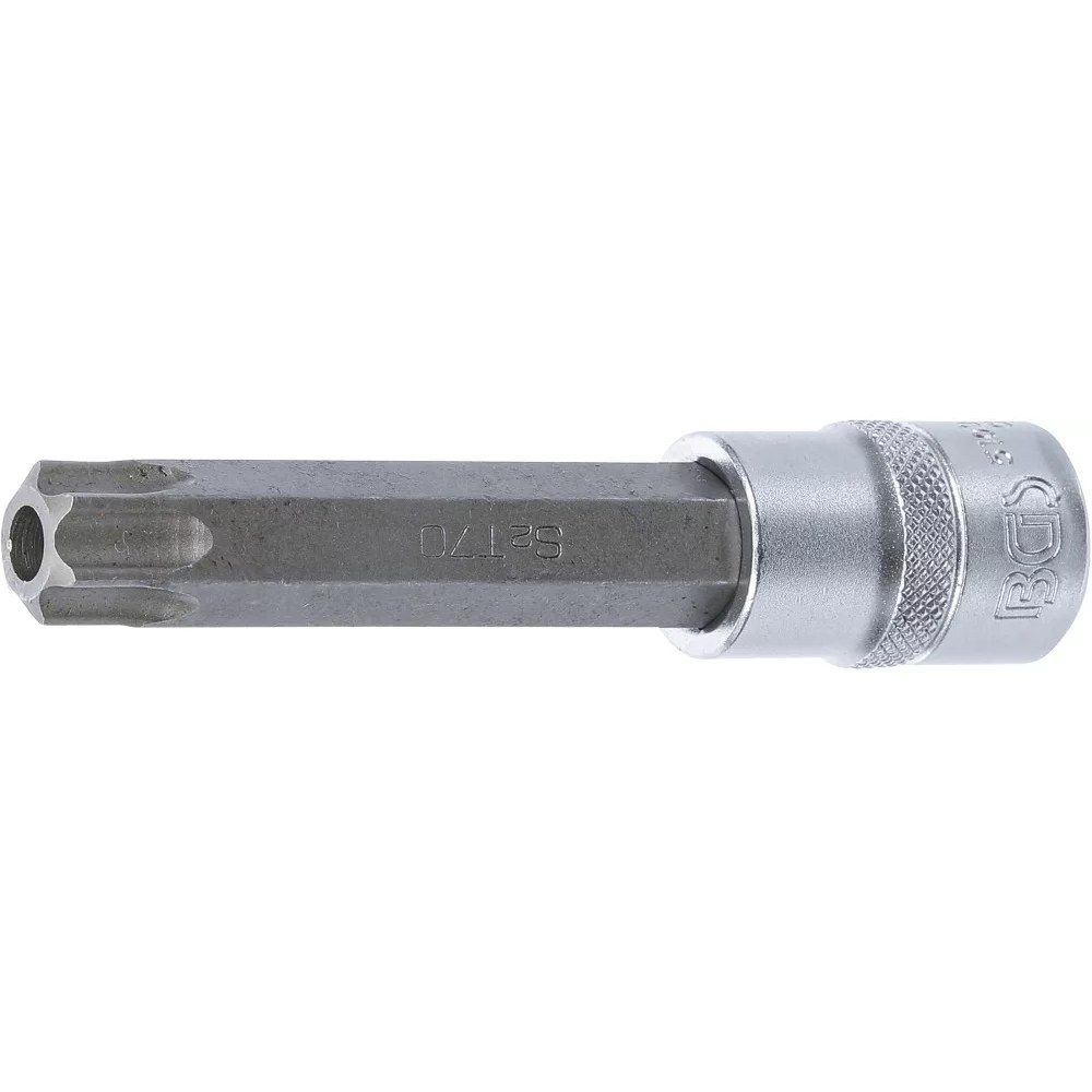 Bit-Einsatz, Länge 110 mm, Antrieb Innenvierkant 12,5 mm (1/2"), T-Profil (für Torx) mit Bohrung T70