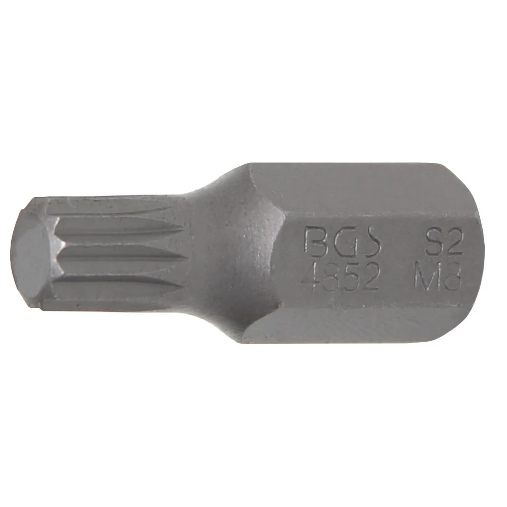 Bit, Länge 30 mm, Antrieb Außensechskant 10 mm (3/8"), Innenvielzahn (für XZN) M8