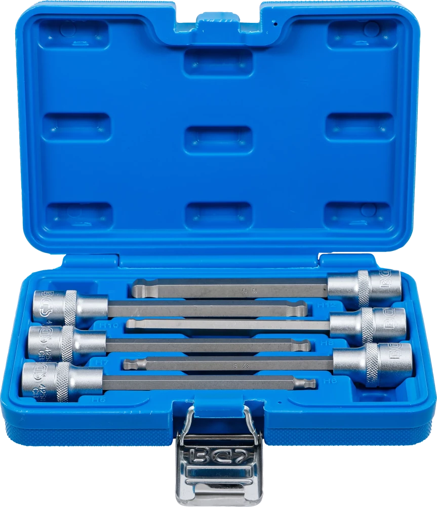 Bit-Einsatz-Satz, Antrieb Innenvierkant 12,5 mm (1/2"), Innensechskant mit Kugelkopf 5 - 12 mm, 6-tlg.
