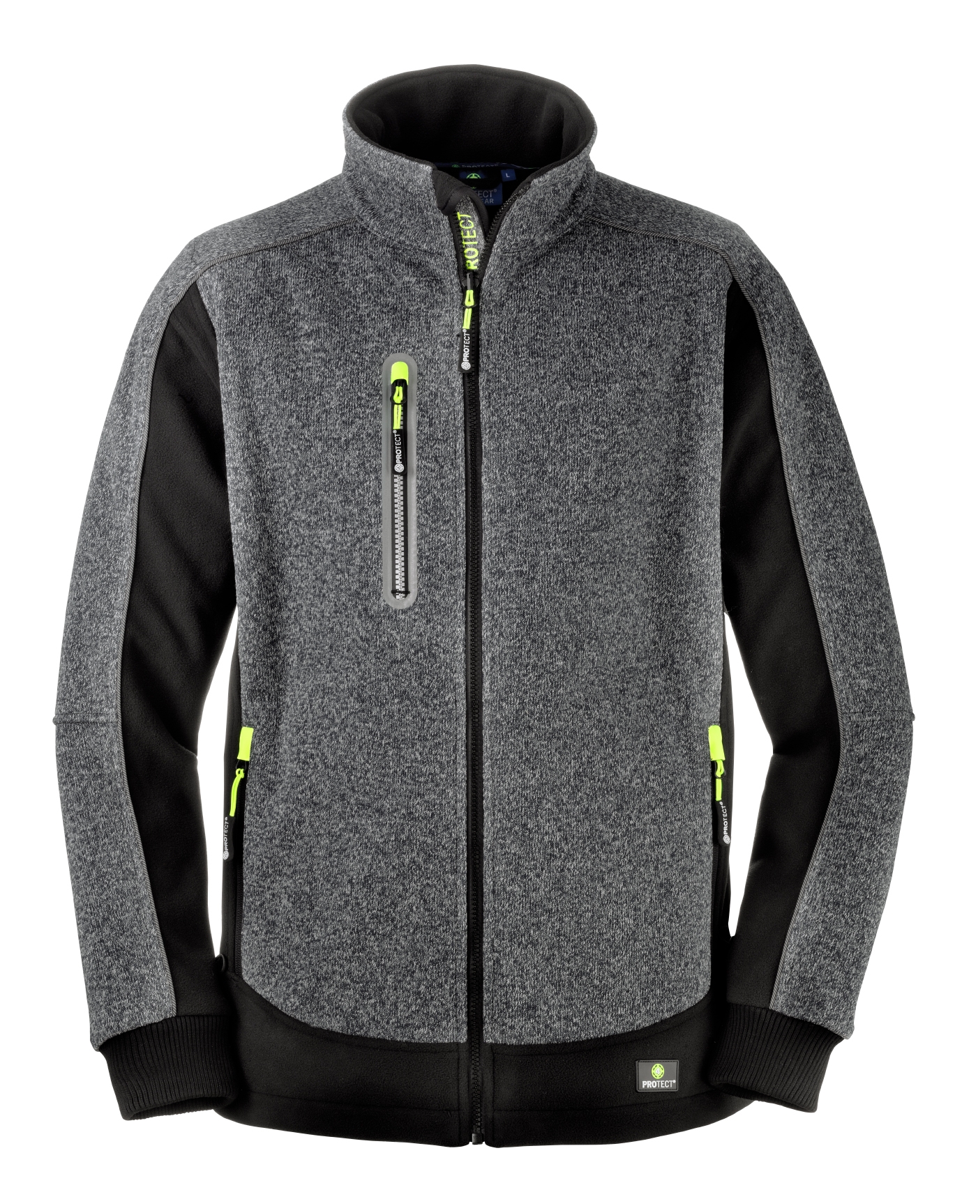 4PROTECT® Wetterschutz Fleecejacke MAINE schwarz/weiß melange