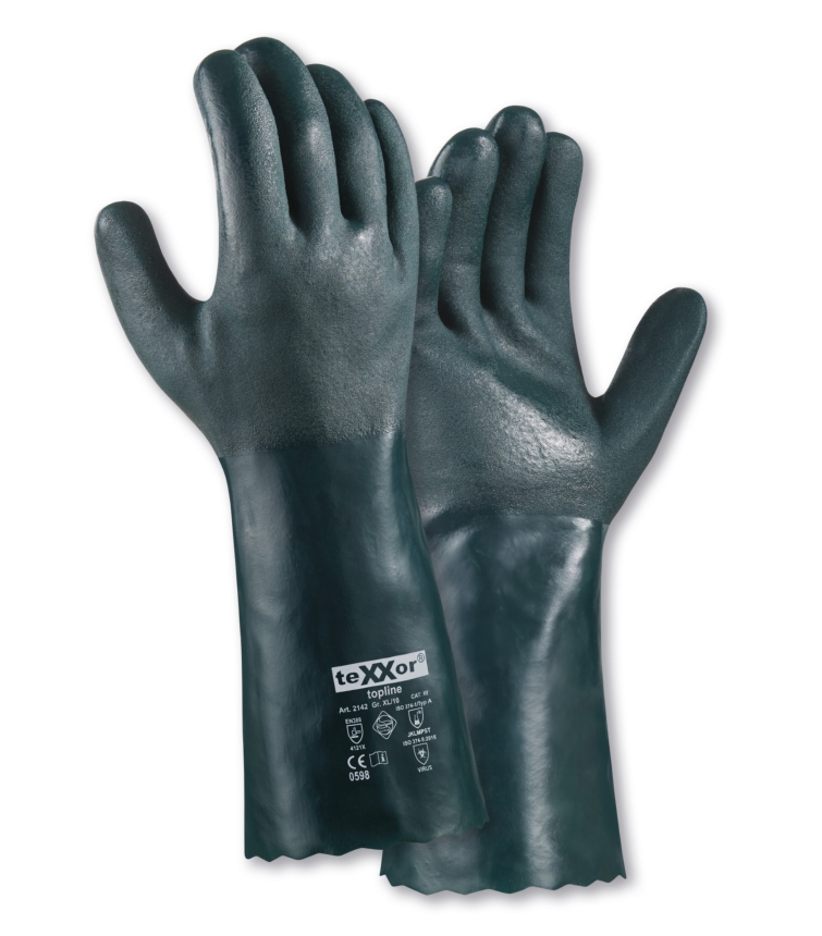 teXXor® Chemikalienschutz-Handschuhe PVC GRÜN grün