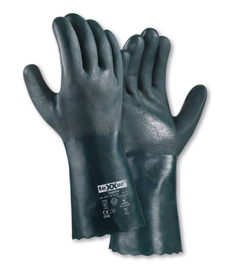 teXXor® Chemikalienschutz-Handschuhe PVC GRÜN grün