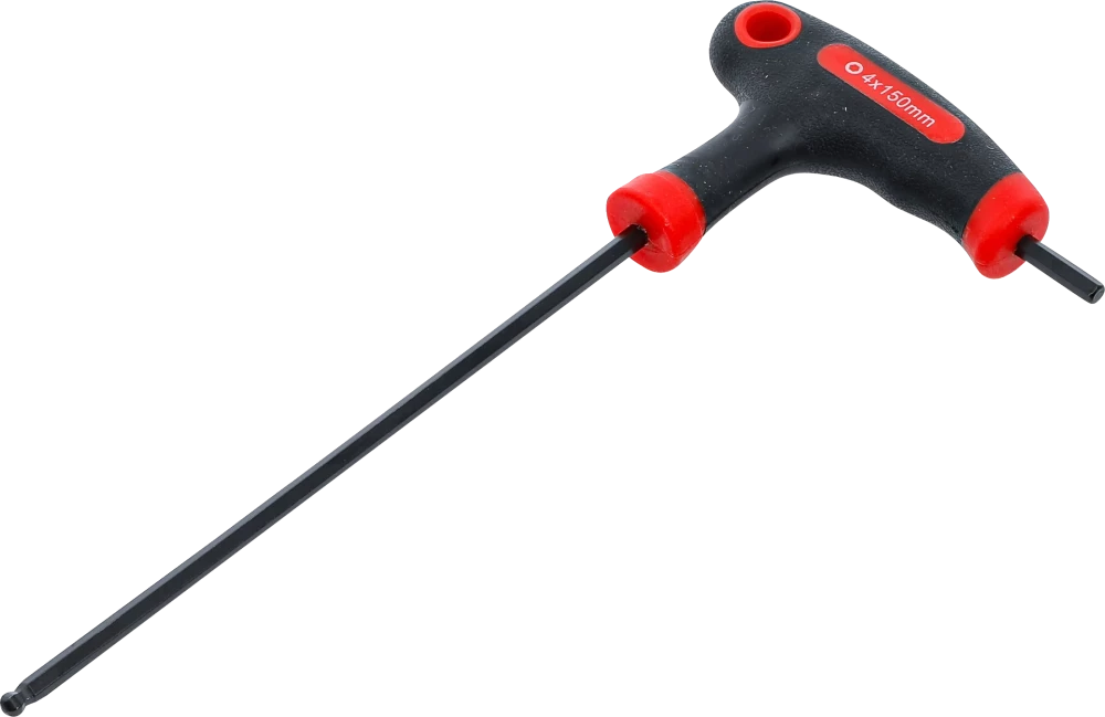 Schraubendreher mit T-Griff und seitlicher Klinge, Innensechskant / Innensechskant mit Kugelkopf 4 mm