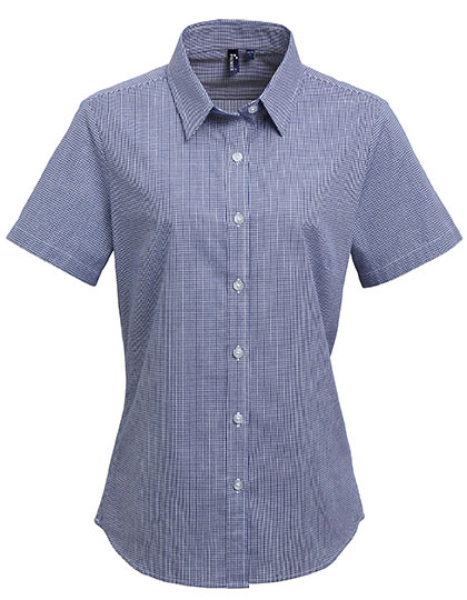 Bluse – Women´s Microcheck (Gingham) Short Sleeve Cotton Shirt