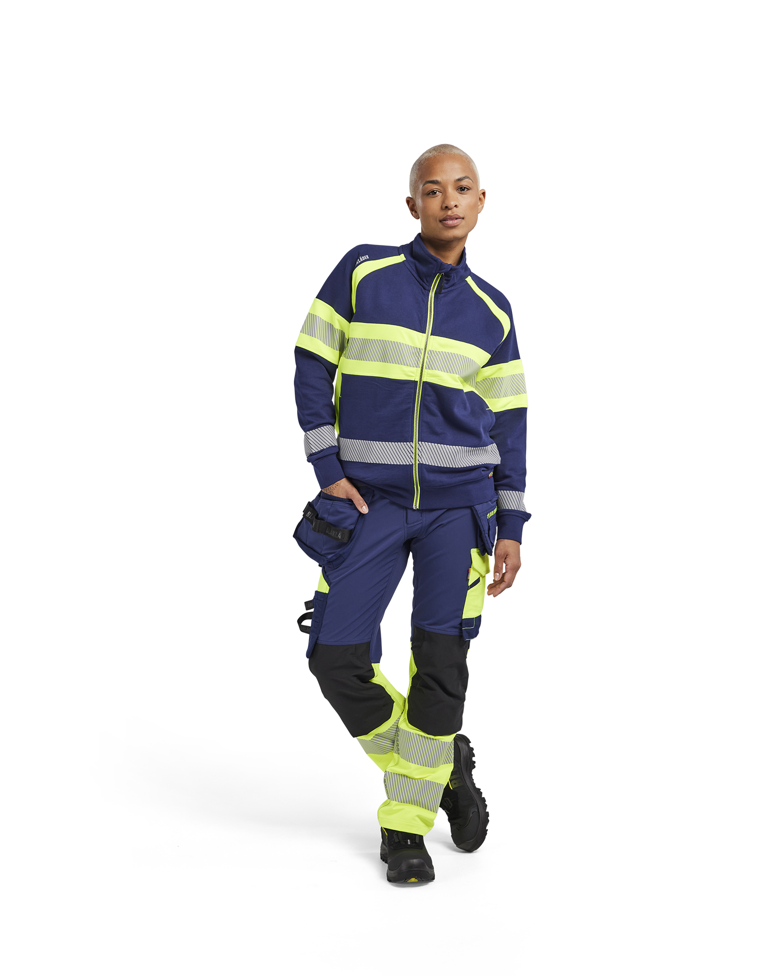 Damen High Vis Arbeitshose 4-Wege-Stretch