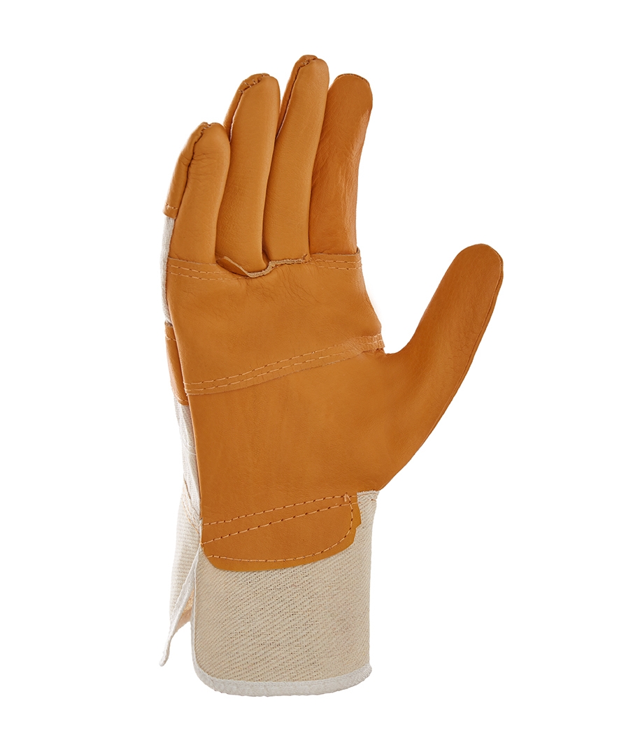 teXXor® Möbelleder-Handschuhe HELLES LEDER Leder hell, Drell weiß