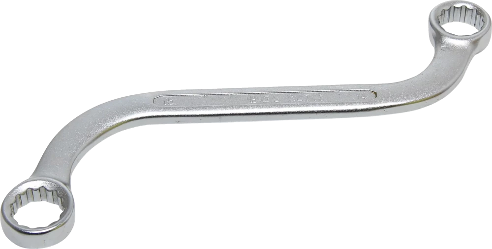 S-Form Doppel-Ringschlüssel Zwölfkant, SW 14 x 15 mm