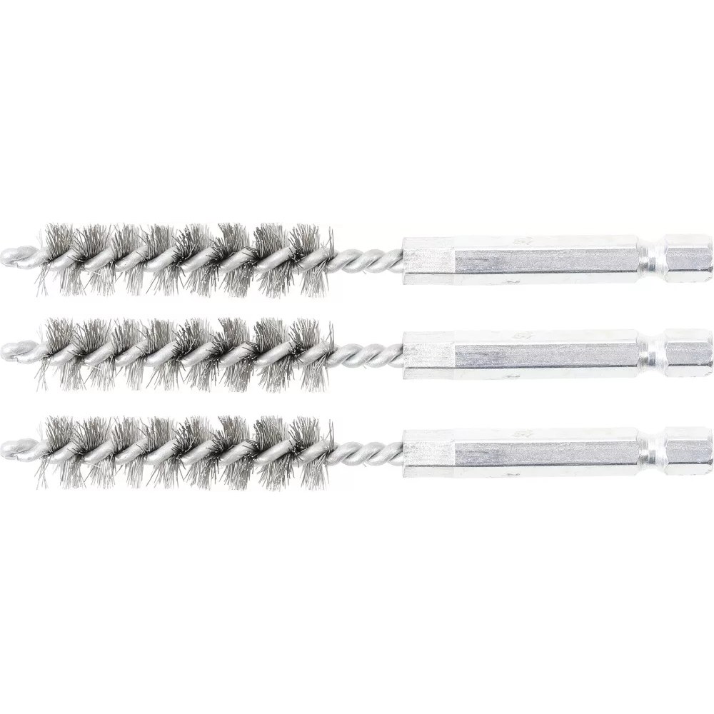Stahlbürste, 11 mm, Antrieb Außensechskant 6,3 mm (1/4"), 3-tlg.