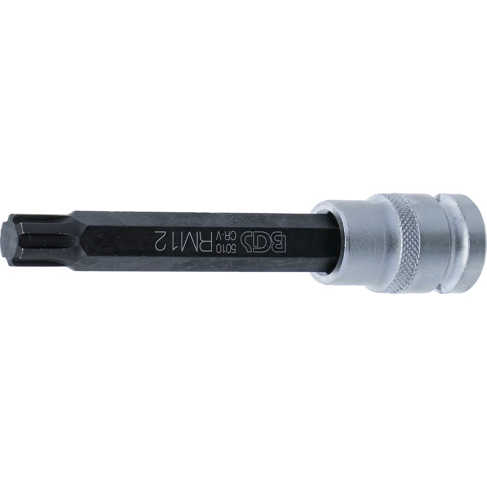 Bit-Einsatz, Länge 120 mm, Antrieb Innenvierkant 12,5 mm (1/2"), Keil-Profil (für RIBE) M12