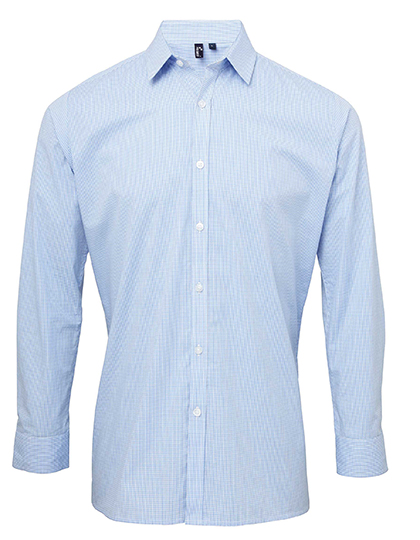 Hemd – Men´s Microcheck (Gingham) Long Sleeve Cotton Shirt