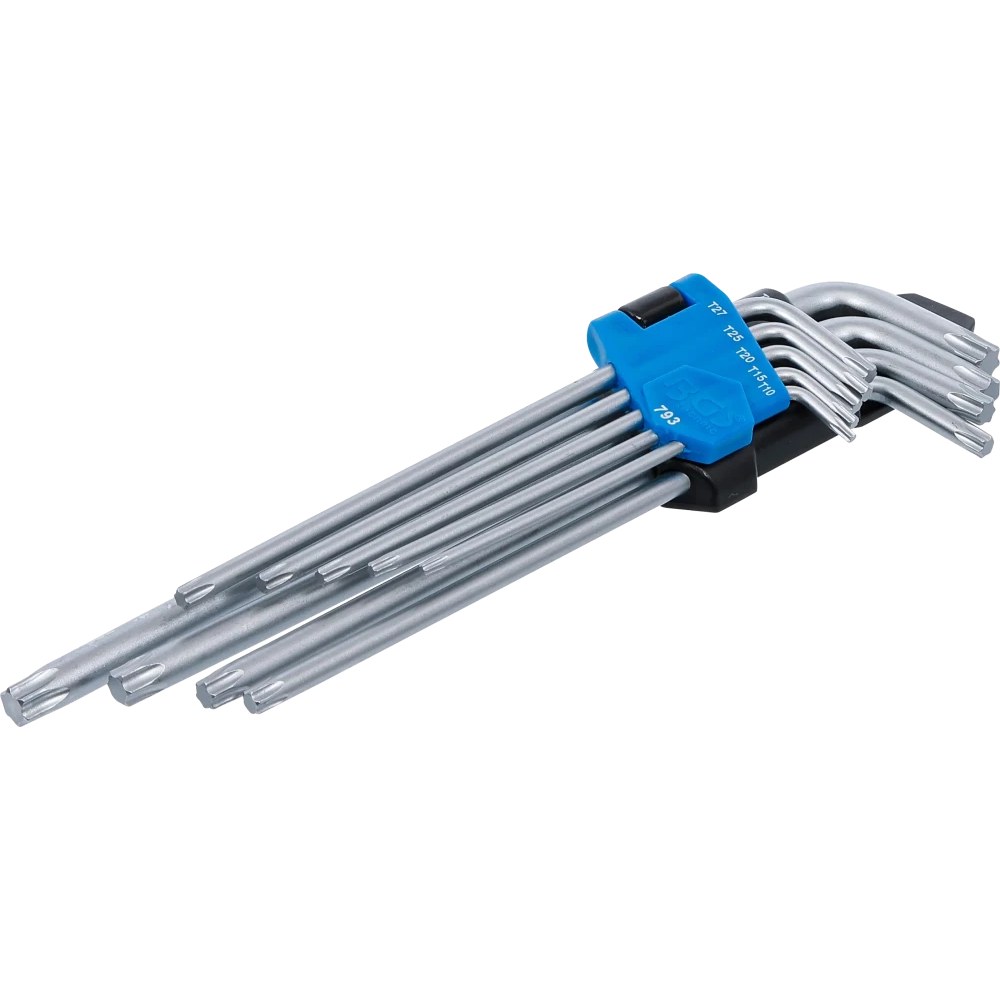 Winkelschlüssel-Satz, extra lang, T-Profil (für Torx) T10 - T50, 9-tlg.