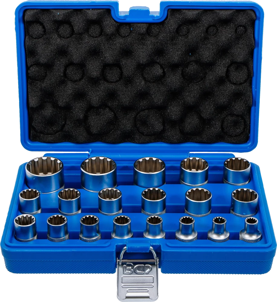 Steckschlüssel-Einsatz-Satz Gear Lock, Antrieb Innenvierkant 12,5 mm (1/2"), 19-tlg.