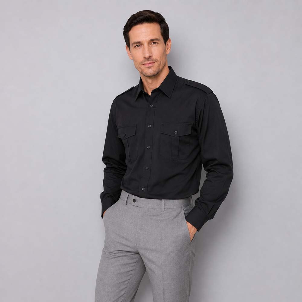 Herren Pilotenhemd langarm