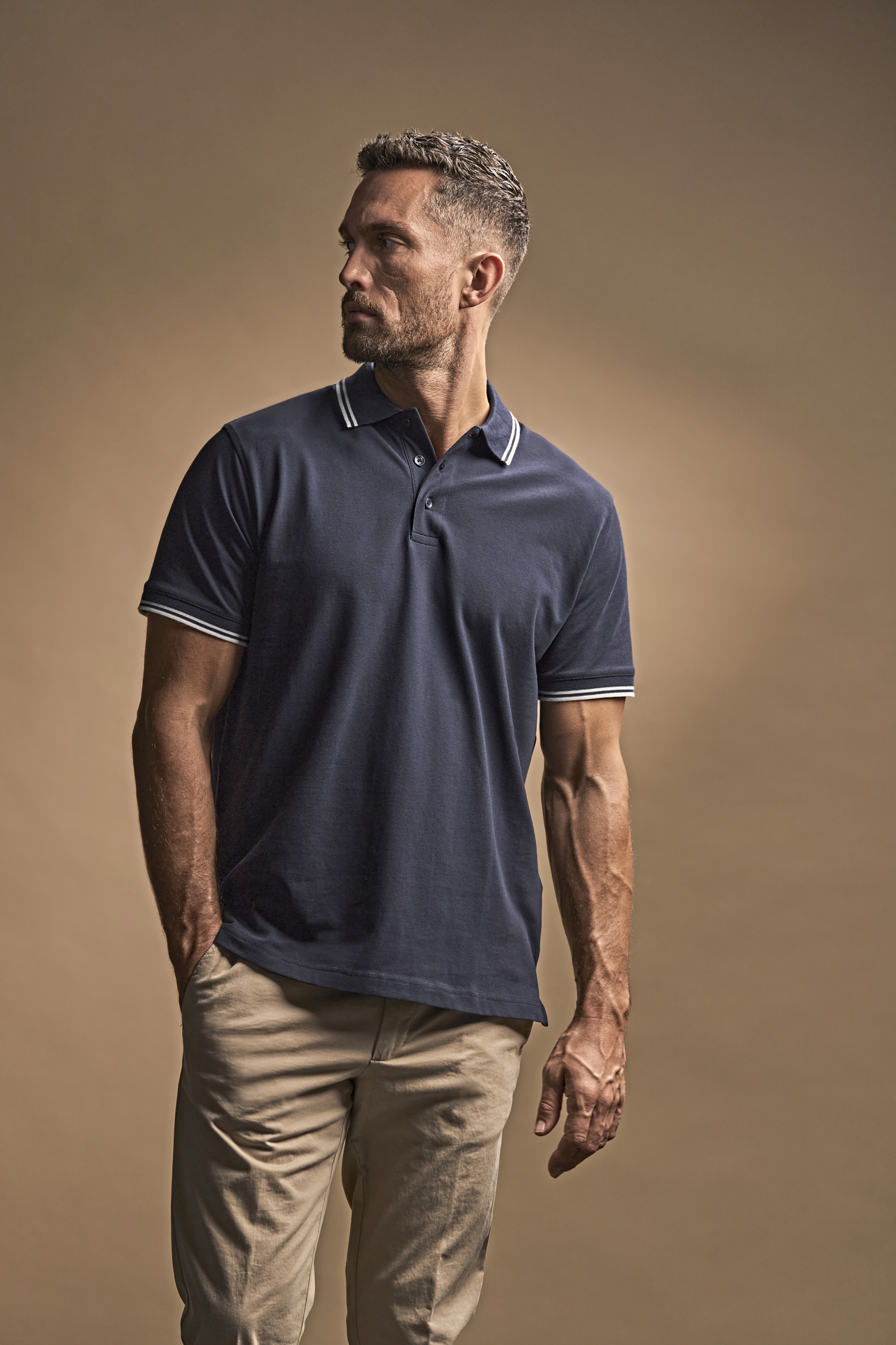 Men´s Luxury Stripe Stretch Polo