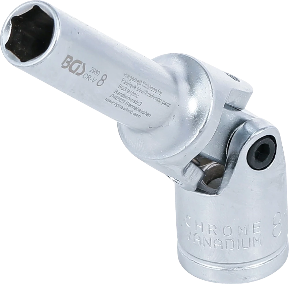 Glühkerzen-Gelenk-Einsatz Sechskant, Antrieb Innenvierkant 10 mm (3/8"), SW 8 mm