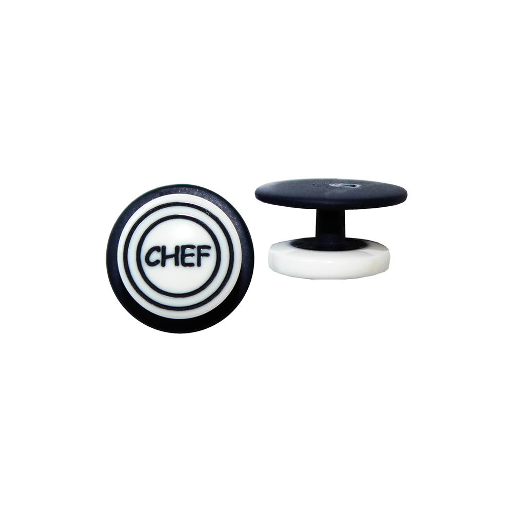 Kugelknöpfe, schwarz mit Chef (12 Stück)