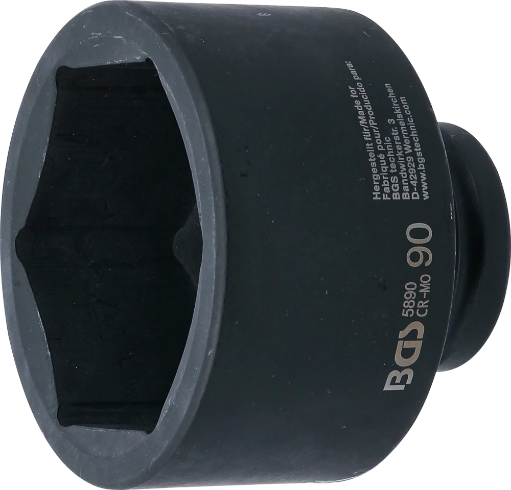 Kraft-Steckschlüssel-Einsatz Sechskant, Antrieb Innenvierkant 25 mm (1"), SW 90 mm