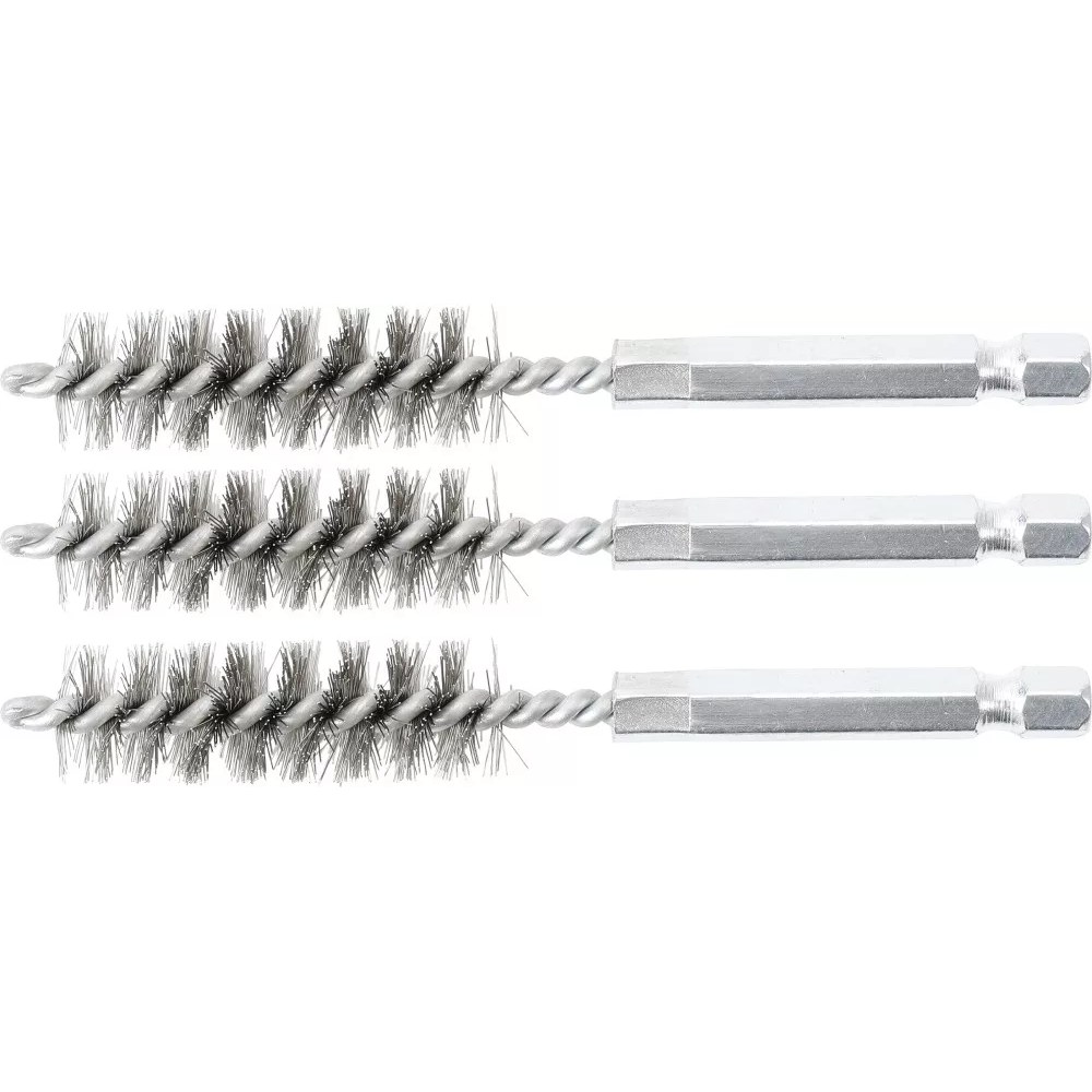 Stahlbürste, 13 mm, Antrieb Außensechskant 6,3 mm (1/4"), 3-tlg.