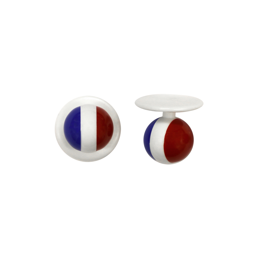 Kugelknöpfe weiß Frankreich 3-teilig (12 Stück)