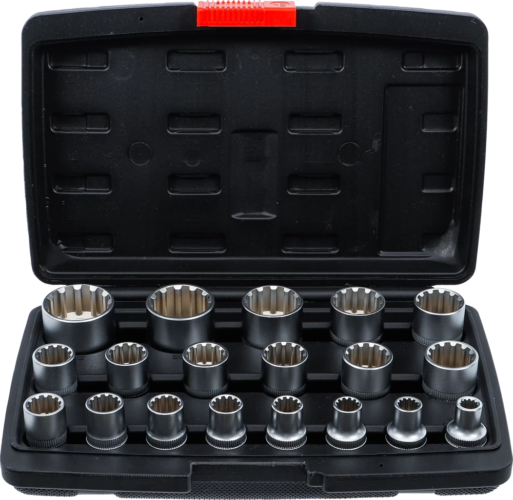 Steckschlüssel-Einsatz-Satz Gear Lock, Antrieb Innenvierkant 12,5 mm (1/2"), 19-tlg.