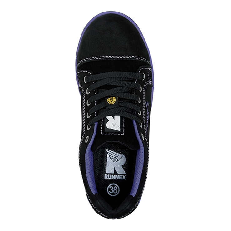 RUNNEX® S3-Damen-ESD-Sicherheitshalbschuhe GirlStar schwarz/violett