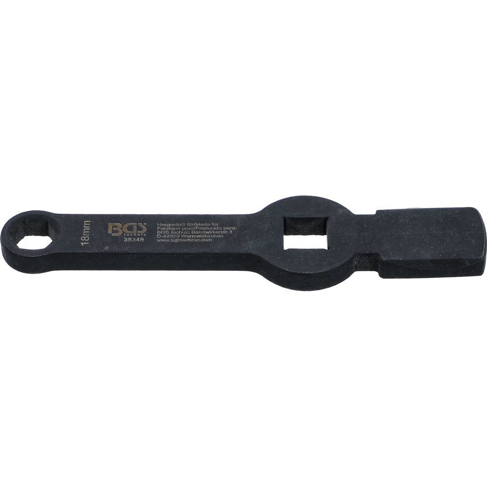 Schlag-Ringschlüssel, Sechskant, mit 2 Schlagflächen, SW 18 mm