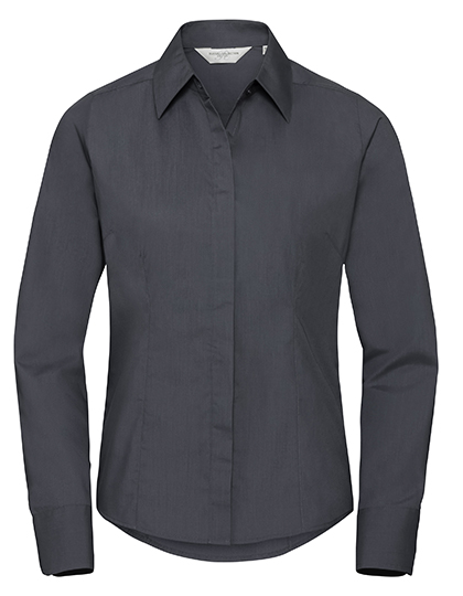 Bluse – Ladies' Long Sleeve Fitted Polycotton Poplin Shirt