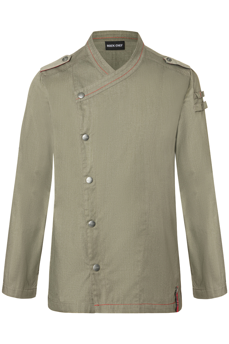 Long-Sleeve Men's Chef Jacket Denim-Style ROCK CHEF®-Stage2