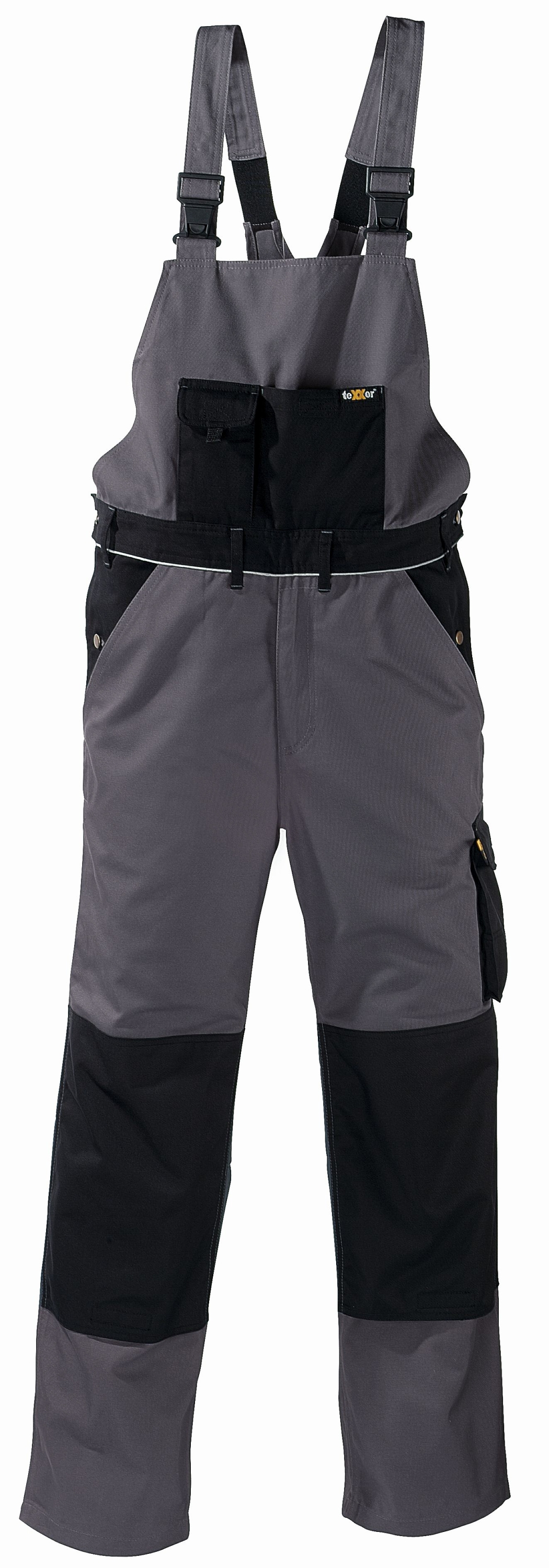 teXXor® Canvas (320 g/m²) Latzhose AMAZONAS grau/schwarz