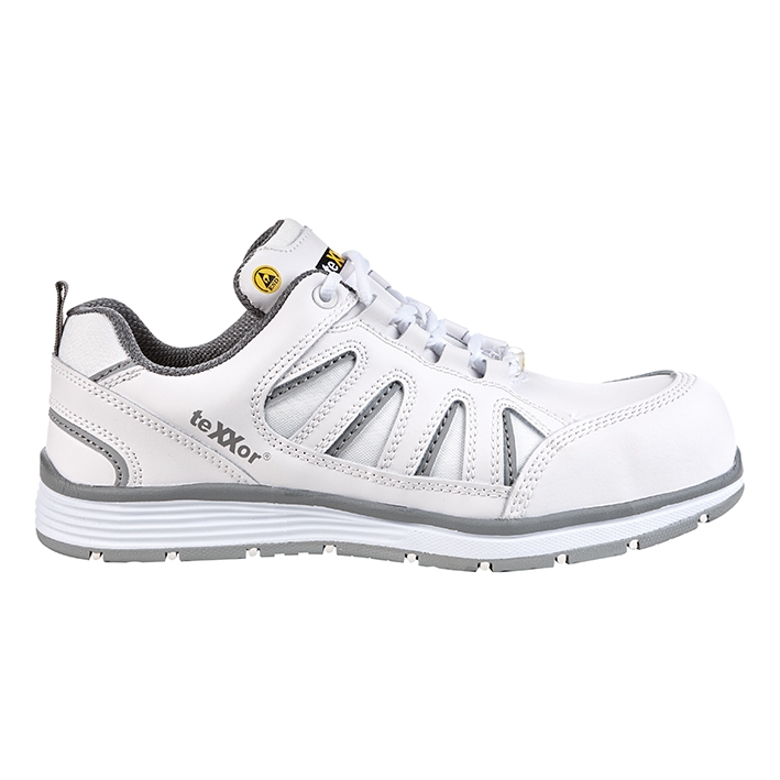 teXXor® S3S-ESD-Sicherheitshalbschuhe AVIGNON weiß/grau