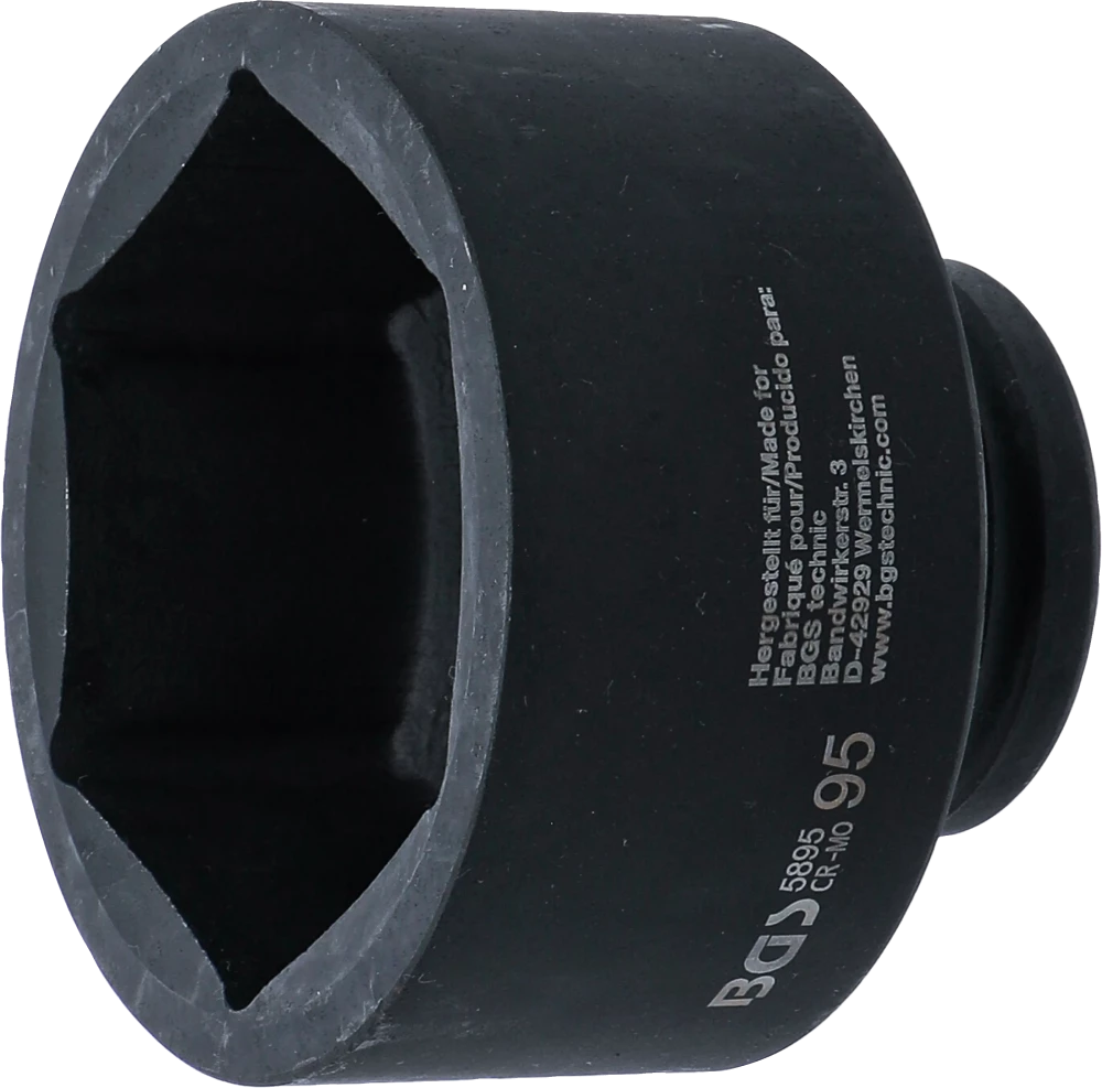 Kraft-Steckschlüssel-Einsatz Sechskant, Antrieb Innenvierkant 25 mm (1"), SW 95 mm