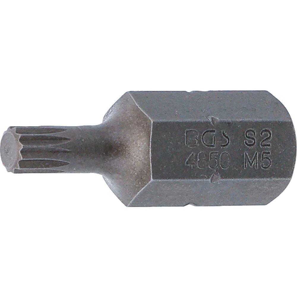 Bit, Länge 30 mm, Antrieb Außensechskant 10 mm (3/8"), Innenvielzahn (für XZN) M5