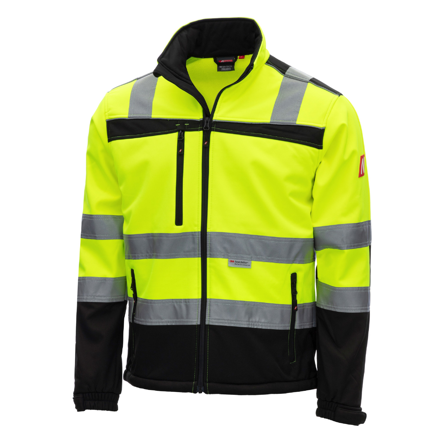 Kapuze MOTION TEX VIZ Warn-Softshelljacke