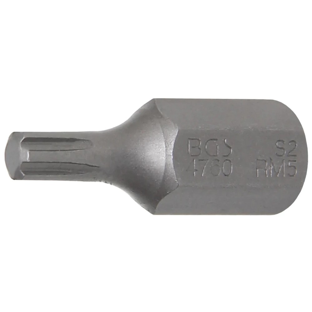 Bit, Länge 30 mm, Antrieb Außensechskant 10 mm (3/8"), Keil-Profil (für RIBE) M5