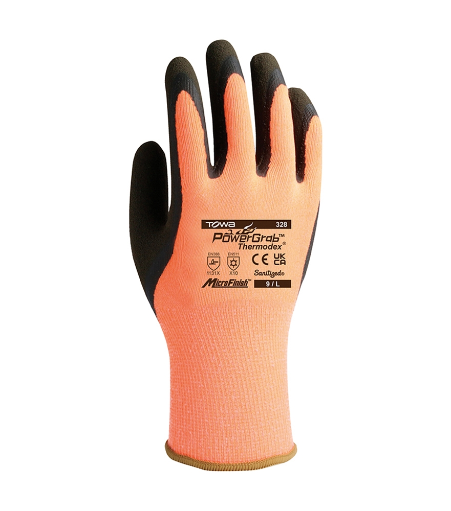 TOWA® Winterhandschuhe PowerGrab® Thermodex orange/schwarz