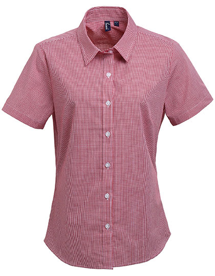Bluse – Women´s Microcheck (Gingham) Short Sleeve Cotton Shirt