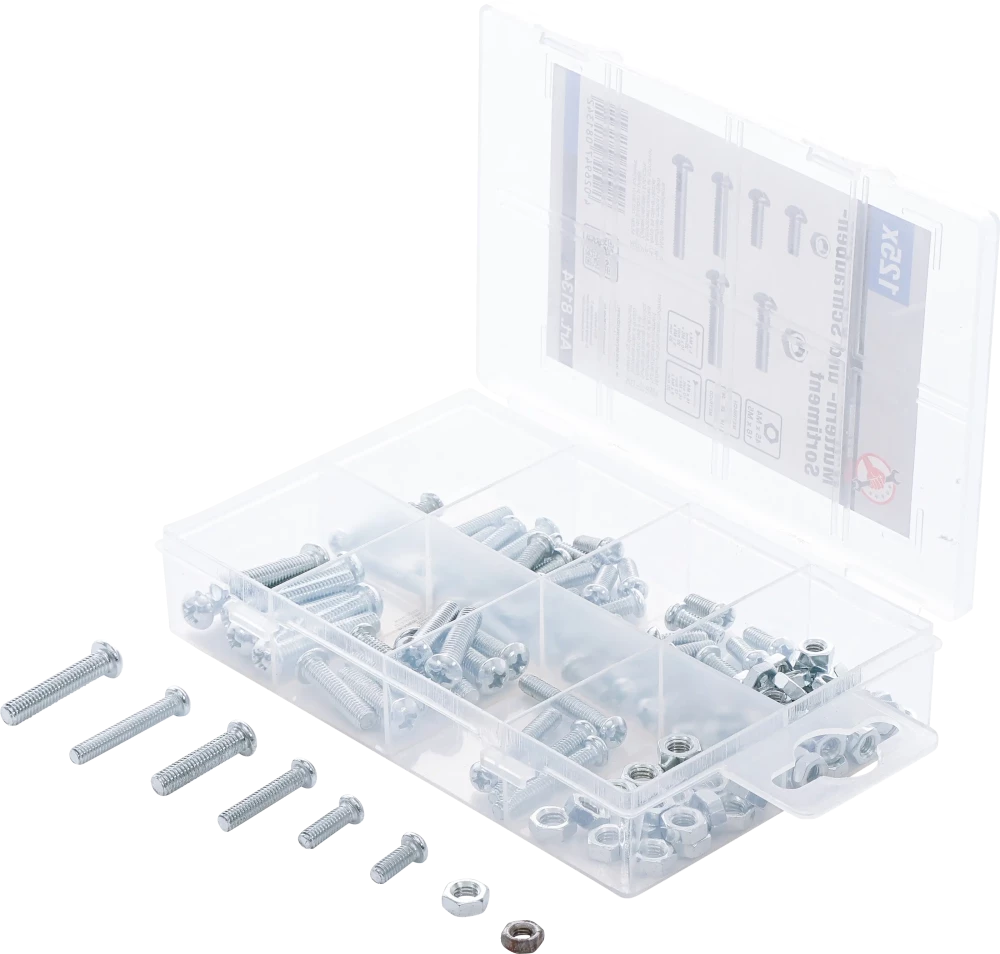 Muttern- und Schrauben-Sortiment, metrisch, M4 / M5, 126-tlg.