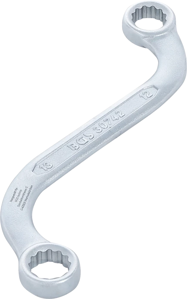 S-Form Doppel-Ringschlüssel Zwölfkant, SW 12 x 13 mm