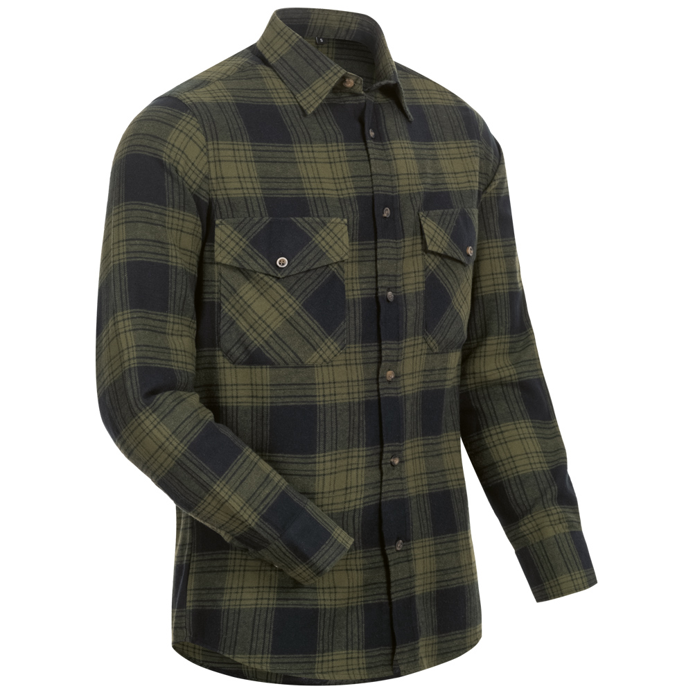 Flanell-Hemd, Oliv/Schwarz Kariert Greensburg
