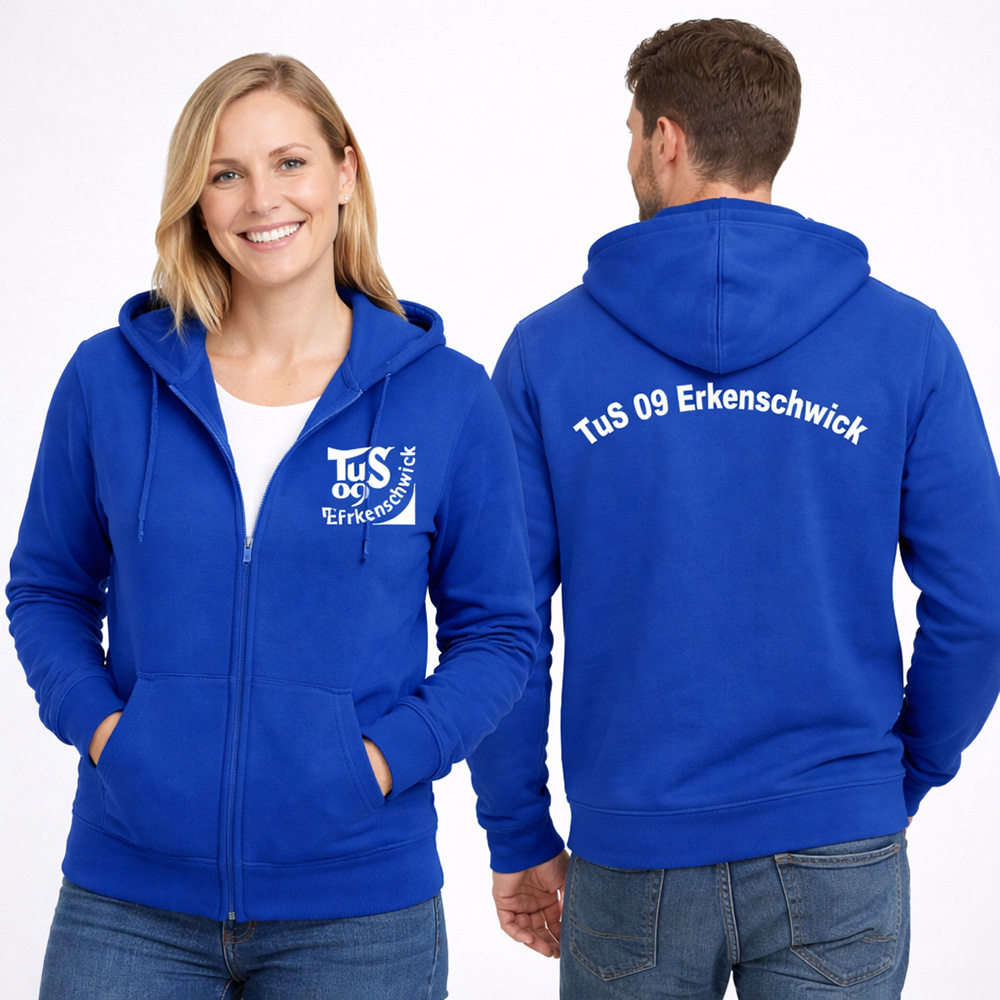 Unisex Ziphoodie royal blau
