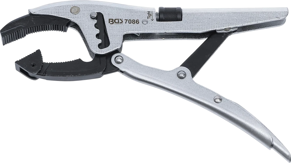 Gripzange, 4-fache Schnelljustierung, schwenkbare Backenenden, französischer Typ, 250 mm