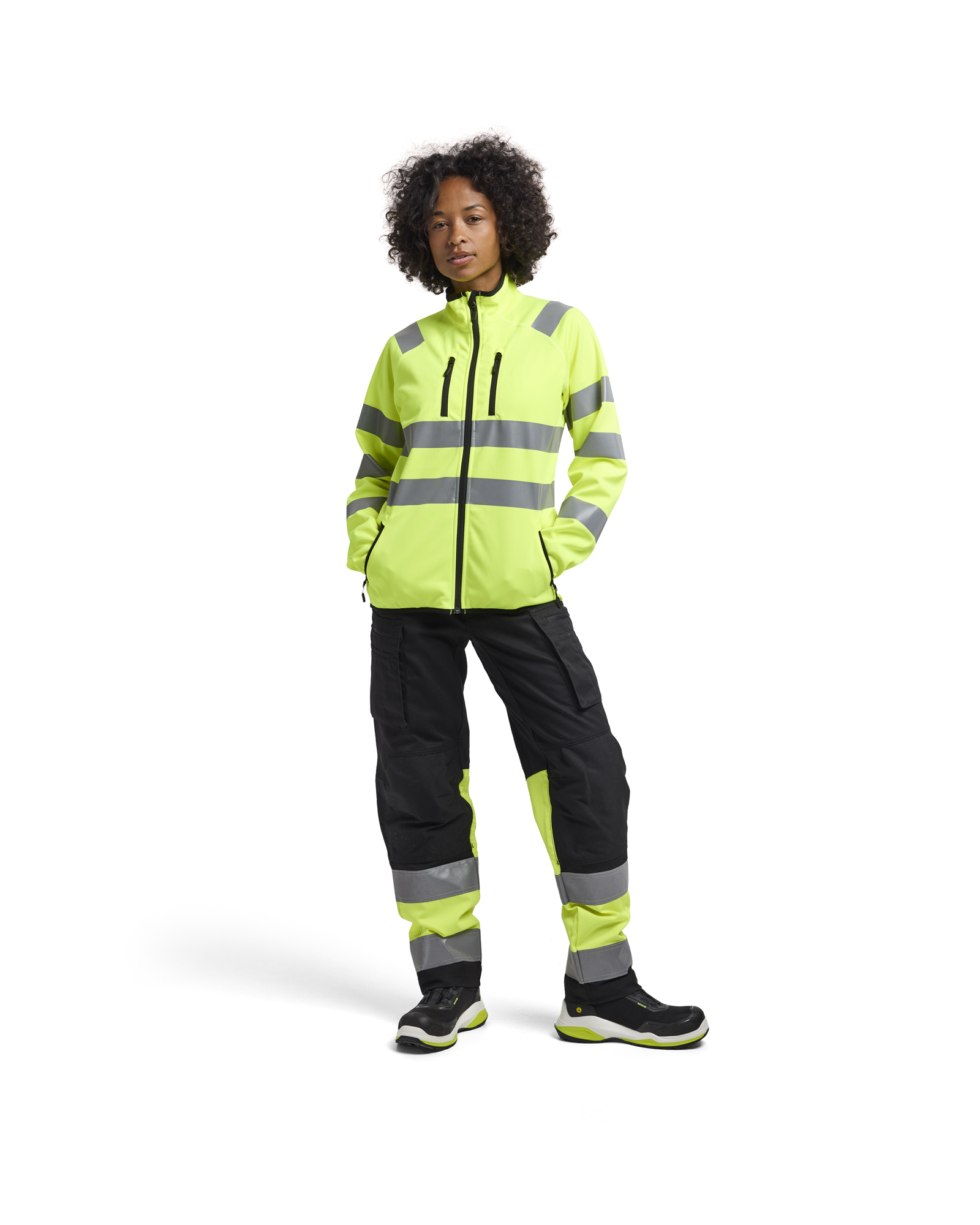 Damen High Vis Softshell Jacke