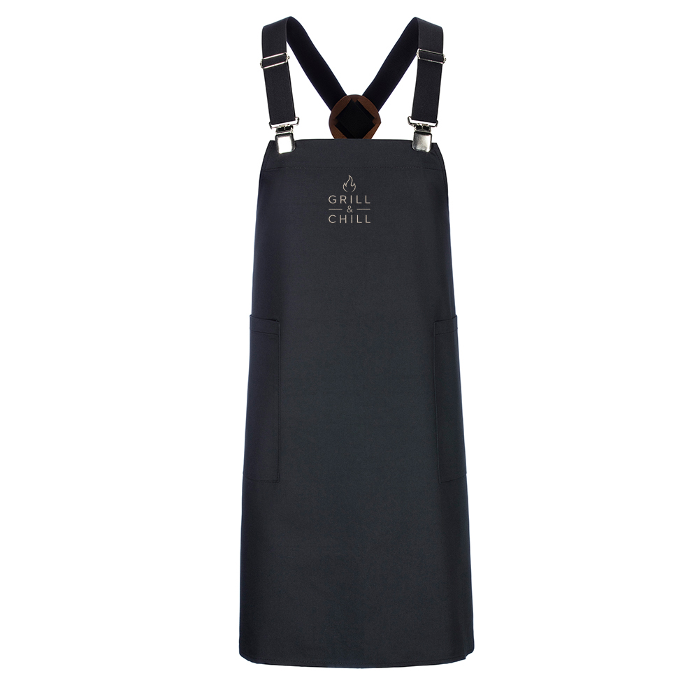 Latzschürze Casual Style mit X-Kreuzung, schwarz, B 88 x L 80 cm