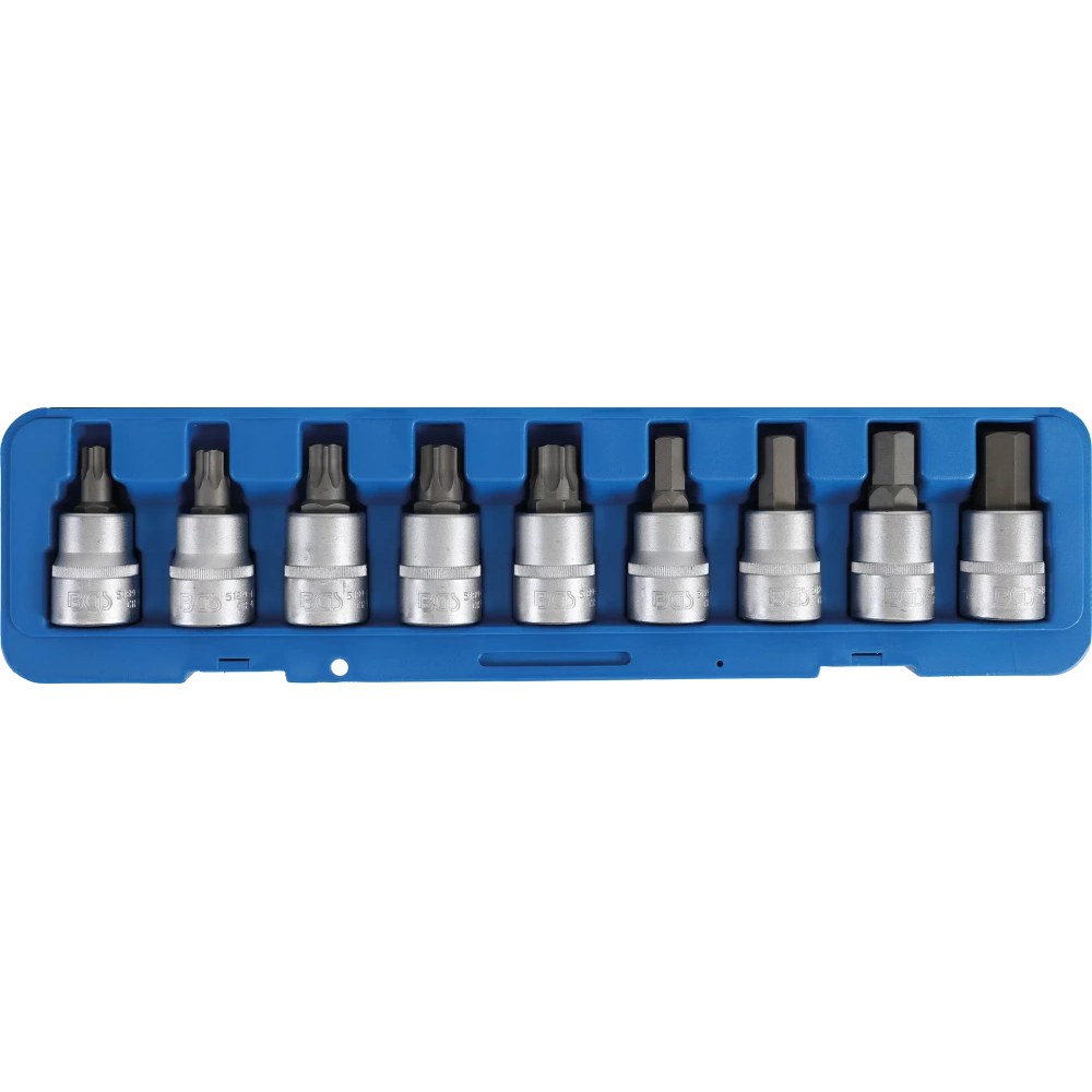 Bit-Einsatz-Satz, Antrieb Innenvierkant 20 mm (3/4"), Innensechskant, T-Profil (für Torx), 9-tlg.