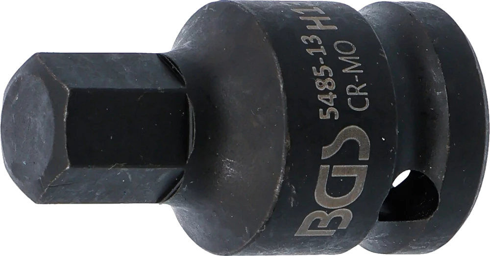 Kraft-Bit-Einsatz, Länge 42 mm, Antrieb Innenvierkant 12,5 mm (1/2"), Innensechskant 13 mm