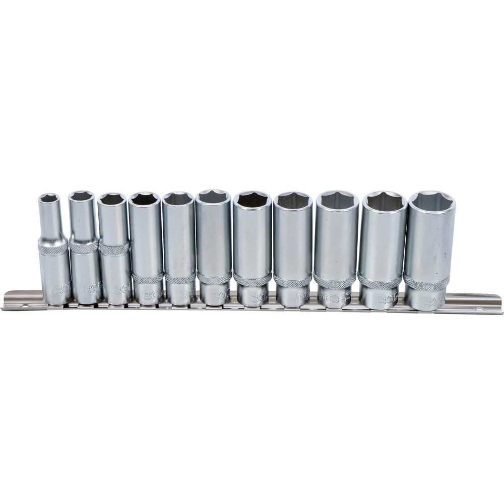 Steckschlüssel-Einsatz-Satz Sechskant, tief, Antrieb Innenvierkant 10 mm (3/8"), SW 8 - 19 mm, 11-tlg.