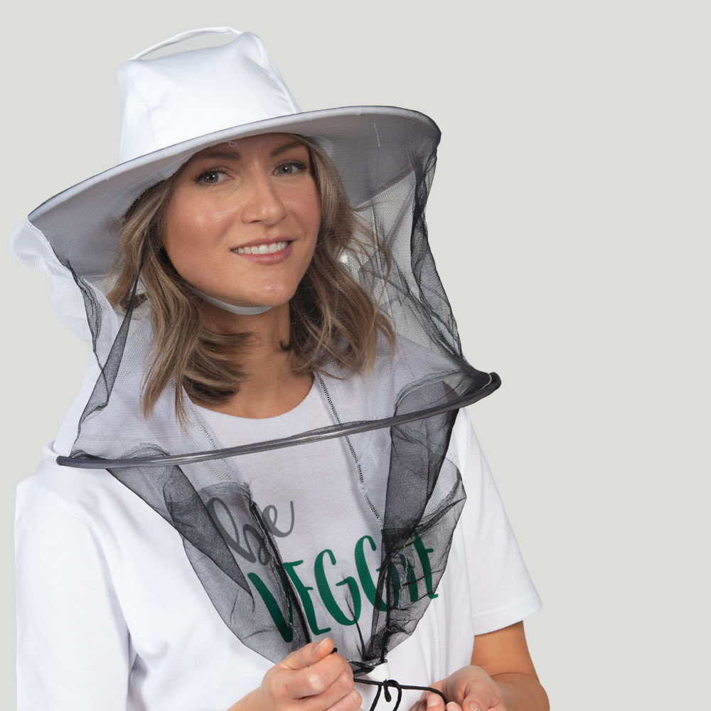 Imkerhut mit belüftetem Netzschleier, Farbe weiß