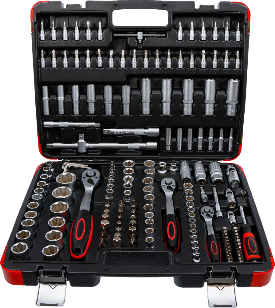 Steckschlüssel-Satz, Antrieb 6,3 mm (1/4") / 10 mm (3/8") / 12,5 mm (1/2"), 172-tlg.