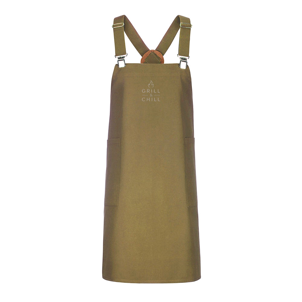 Latzschürze Casual Style mit X-Kreuzung, olive B 88 x L 80 cm