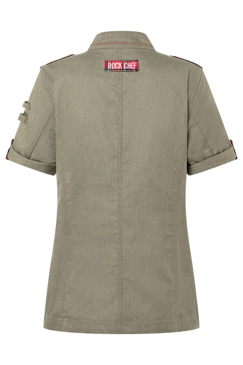 Short-Sleeve Ladies' Chef Jacket Denim-Style ROCK CHEF®-Stage2